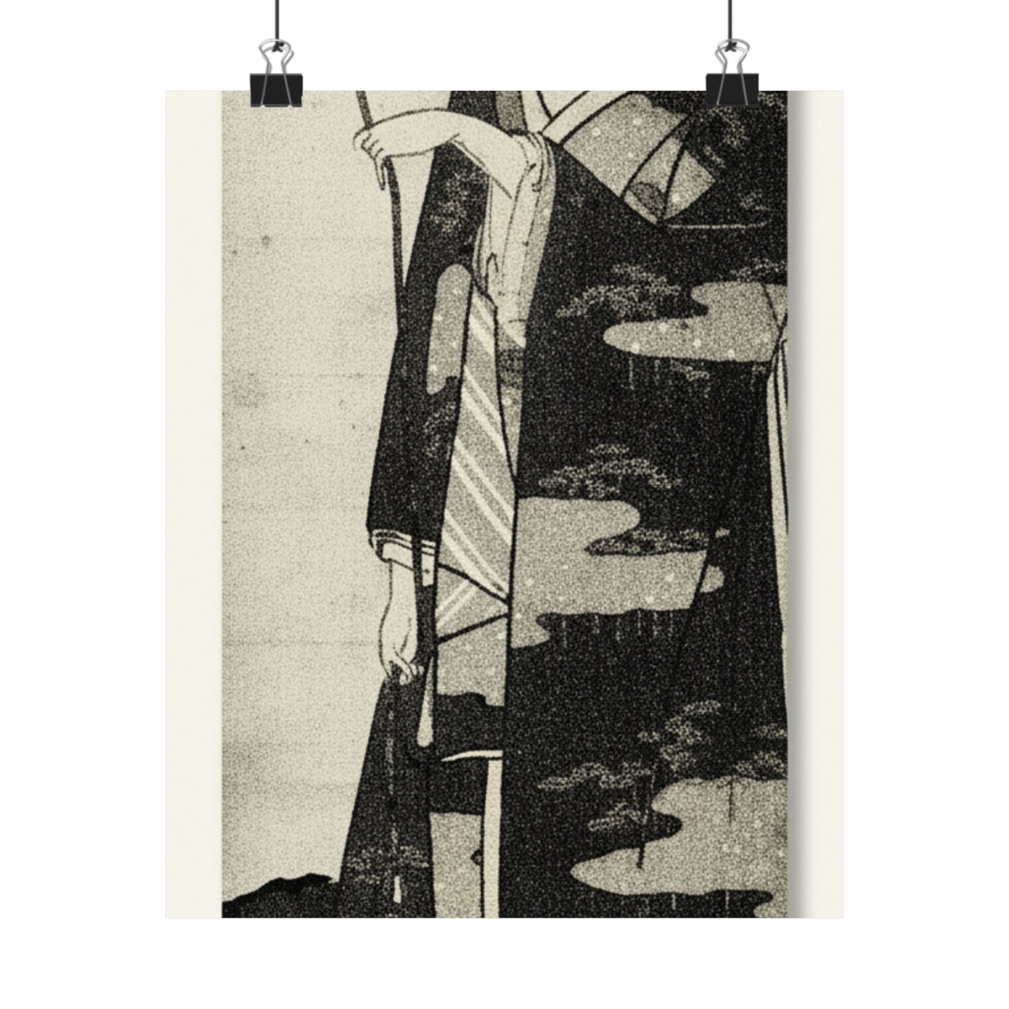 Ecommerce Main — A Woman Playing With A Monkey Which Has Climbed A Tree — Matte Poster