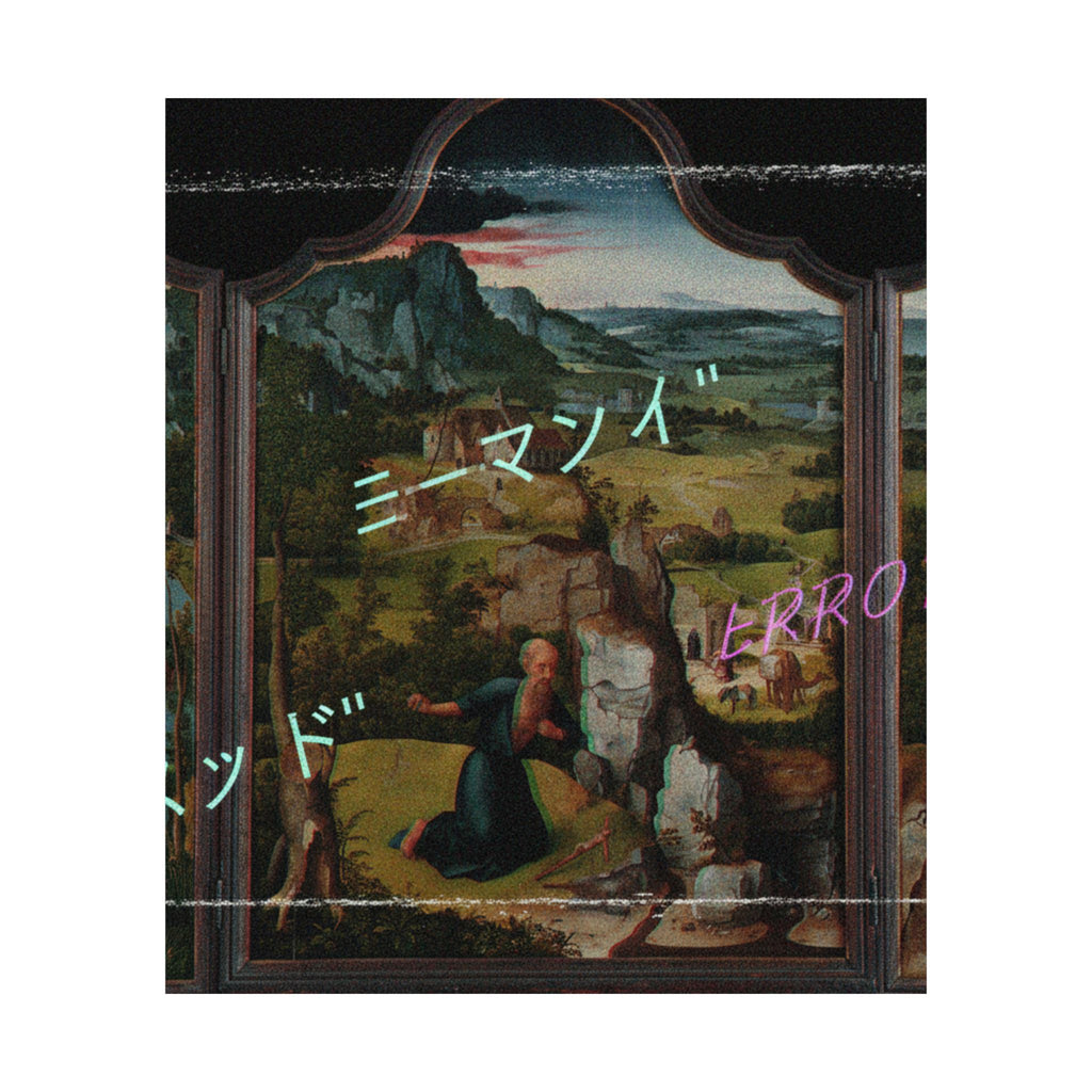 Glitched Renaissance Triptych Vaporwave ERROR Matte Poster