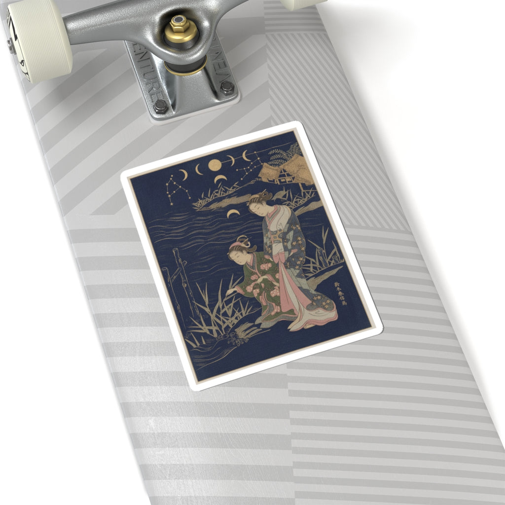 Celestial — Two Young Ladies At The Shore — Kiss-Cut Sticker