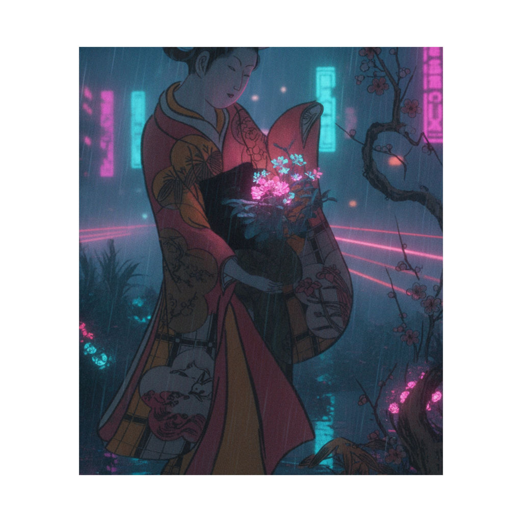 Neon Noir — A Young Lady In A Garden — Matte Poster