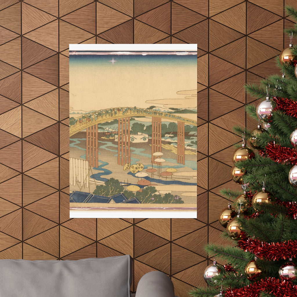 Scenic Nature — Yahagi Bridge At Okazaki On The Tōkaidō (Tōkaidō Okazaki Yahagi No Hashi), From  — Matte Poster