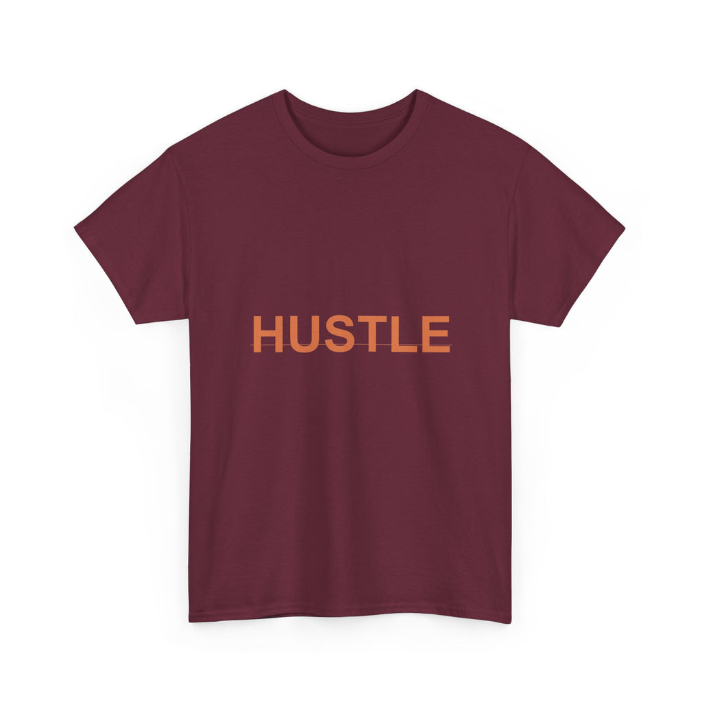 HUSTLE Bold Burnt-Orange Minimal Typography Tee
