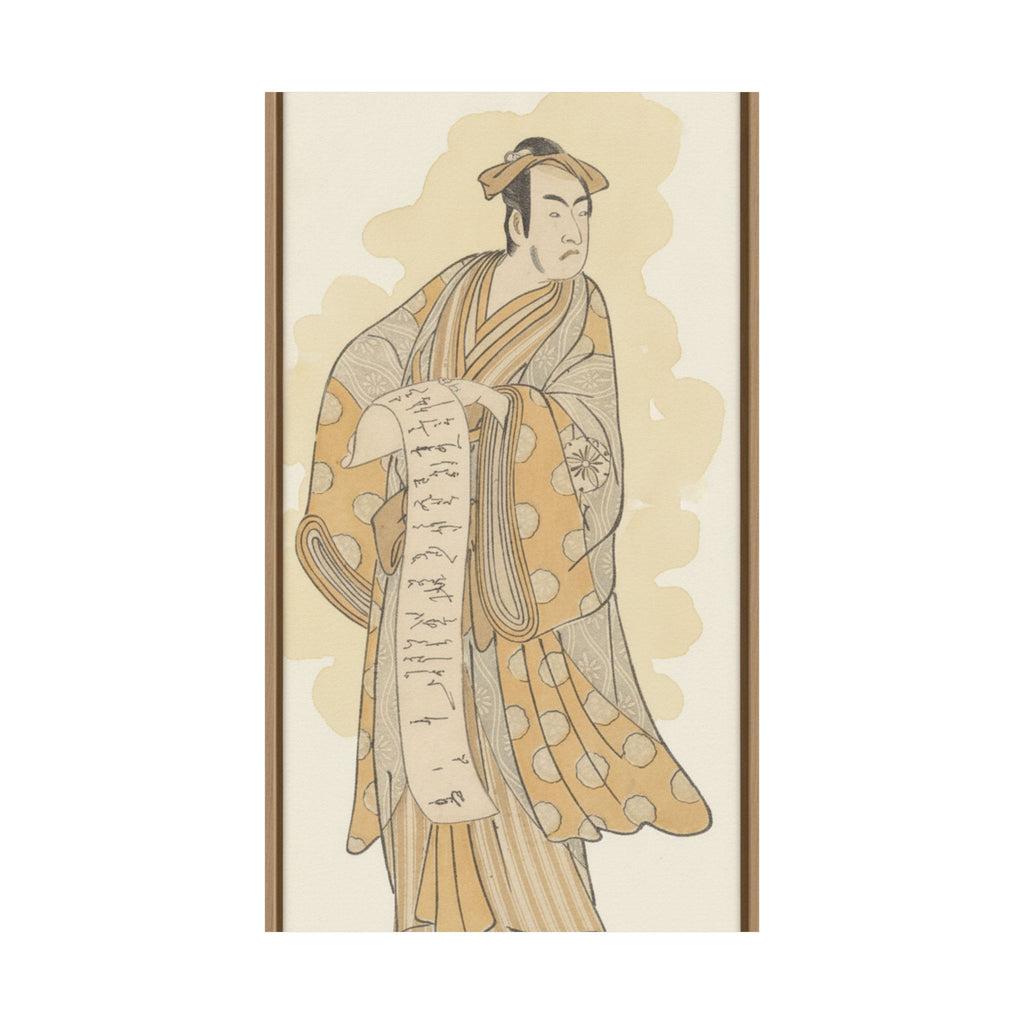 Watercolor — The Actor, Matsumoto Koshiro I 1674–1730 Reading A Letter — Matte Poster
