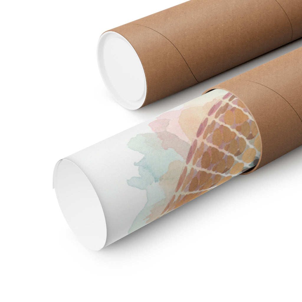 Terracotta and Teal Watercolour Spiral Mandala Poster