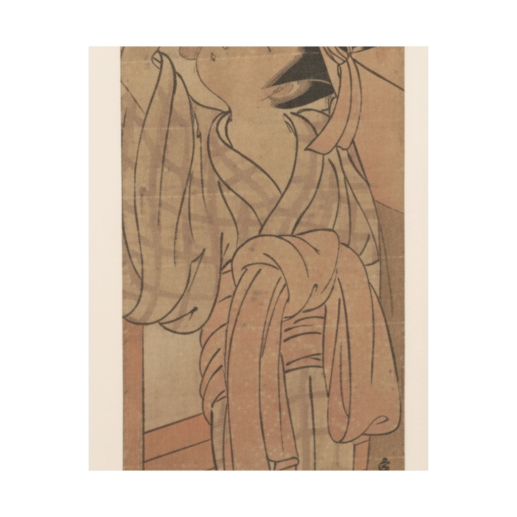 Ecommerce Main — Young Lady Toying With The Tassel Of Her Bed–Net While A Cat Plays At Her Feet — Matte Poster