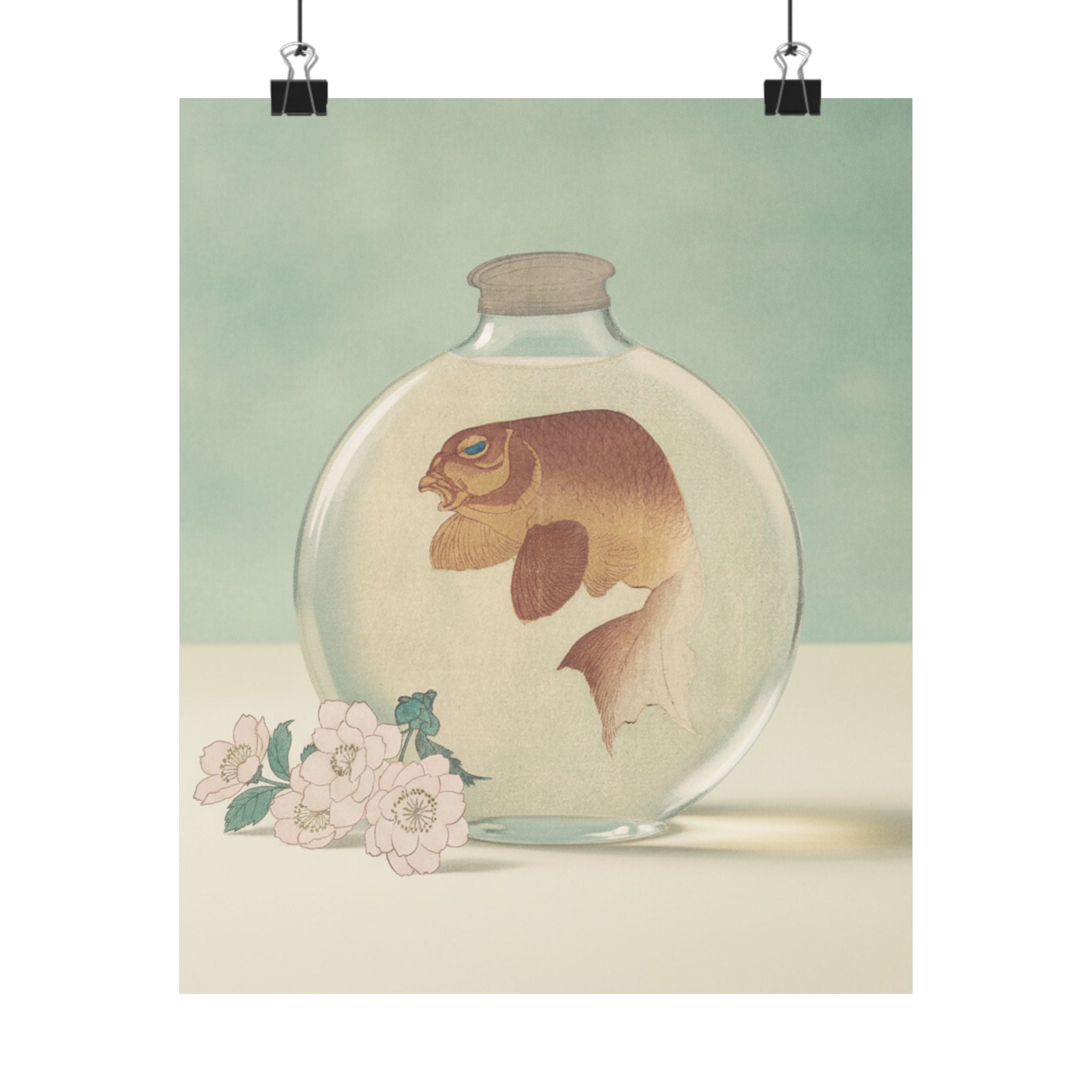 Product Marketing — Gold-Fish In A Glass Bottle — Matte Poster
