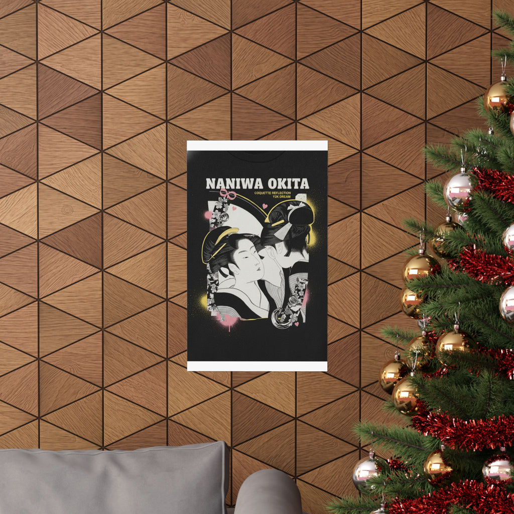 Streetwear Collage — Naniwa Okita Admiring Herself In A Mirror — Matte Poster