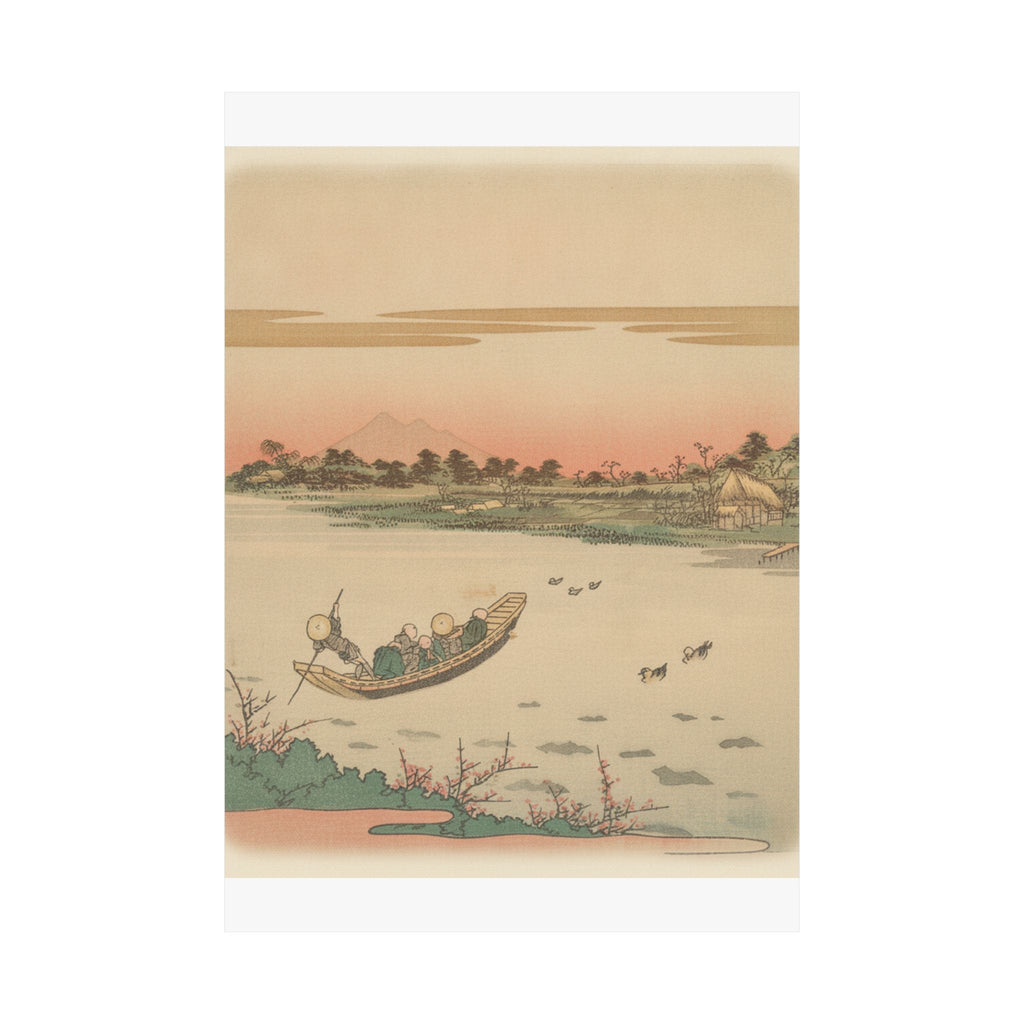 Southern Sunset — Boat Ferrying Across River — Matte Poster