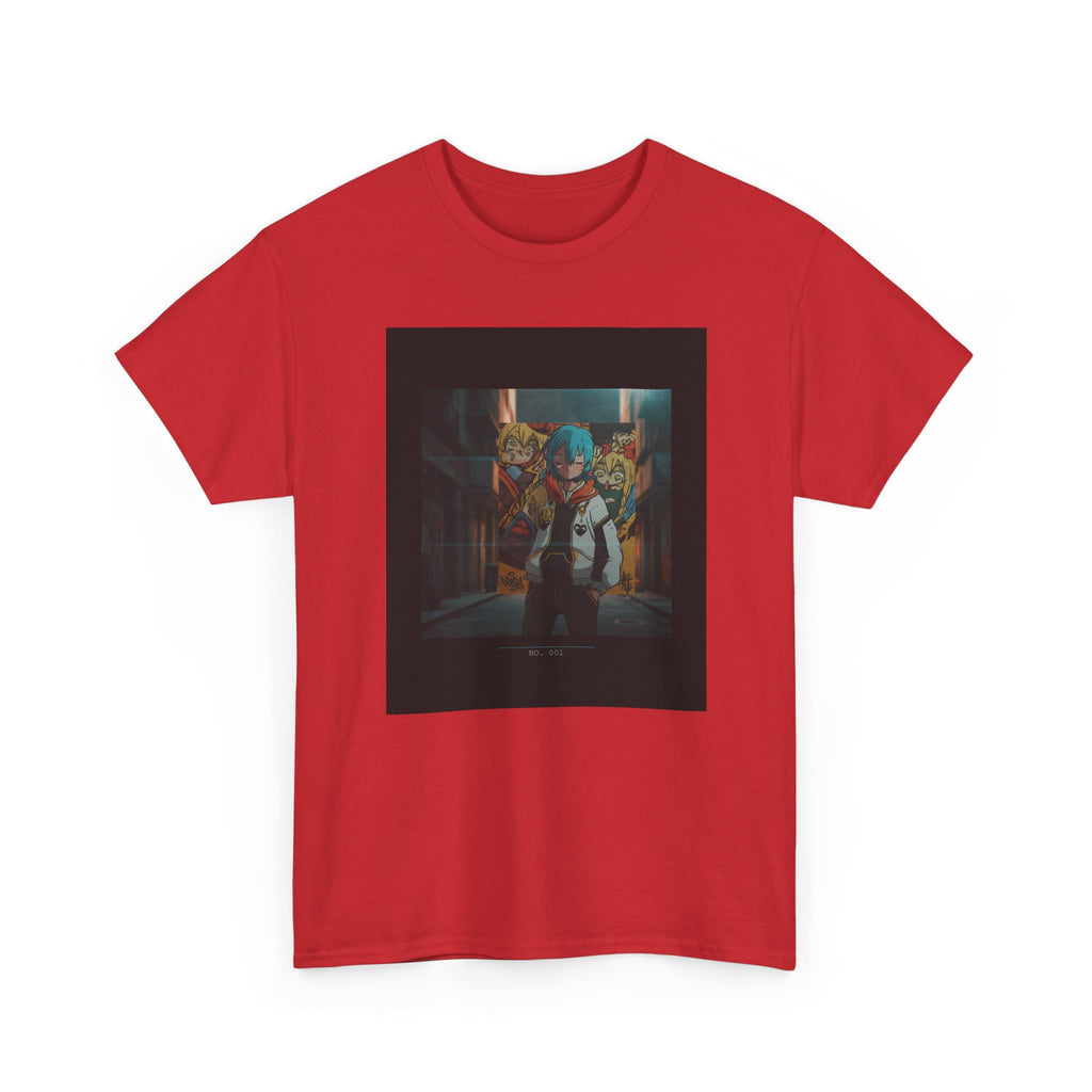 Blue-Haired Anime Kid Graffiti Alley No.001 Graphic Tee