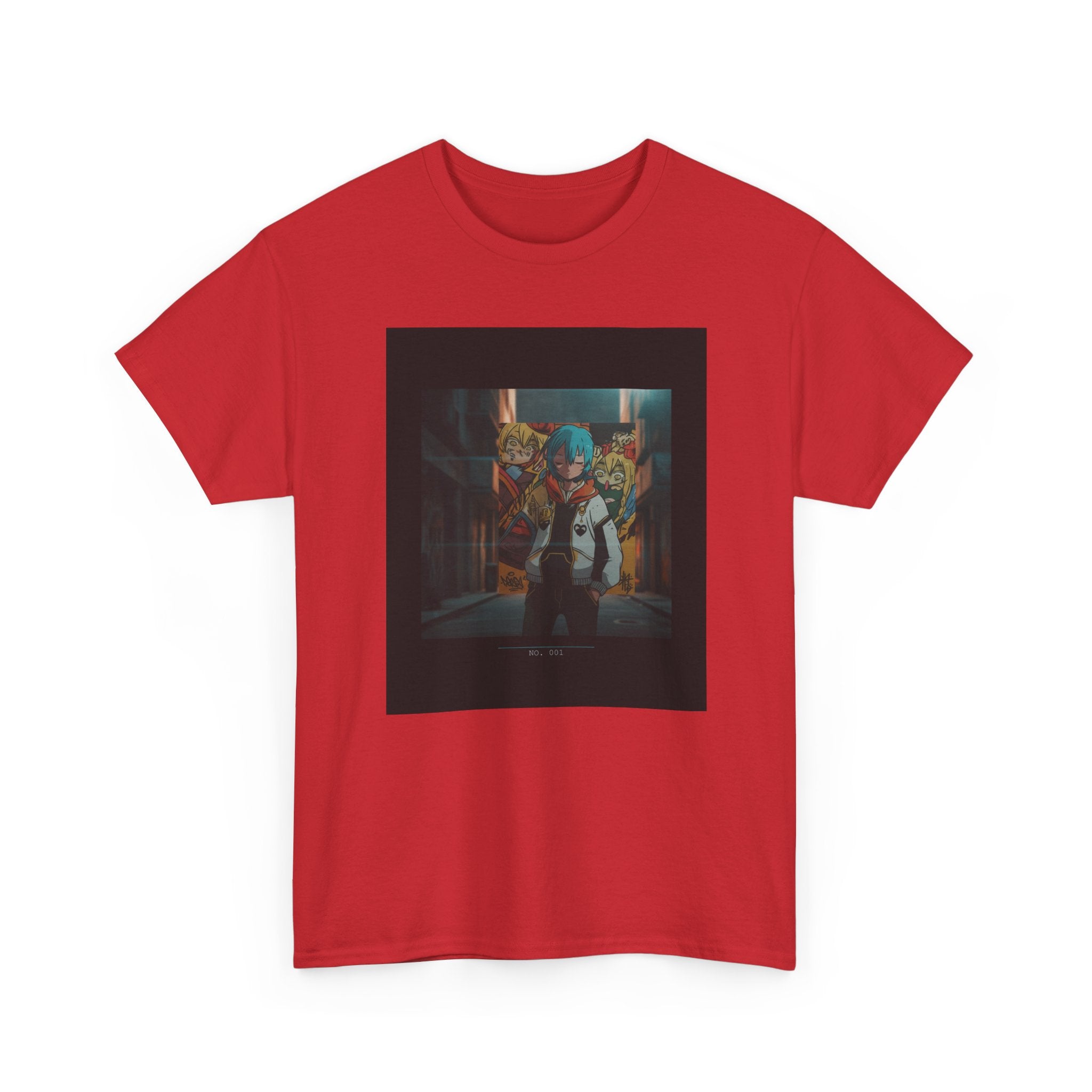 Blue-Haired Anime Kid Graffiti Alley No.001 Graphic Tee