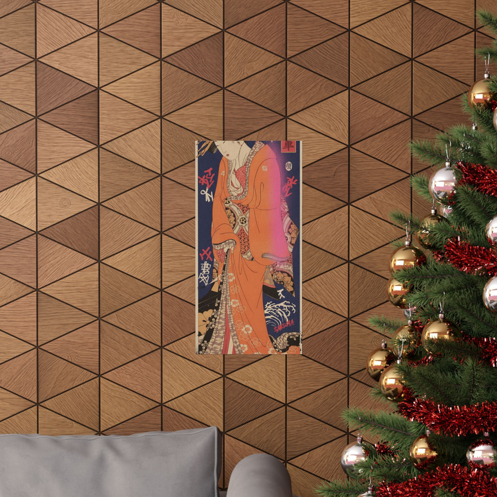 Japanese Street — Geisha, Probably A Singing Girl — Matte Poster