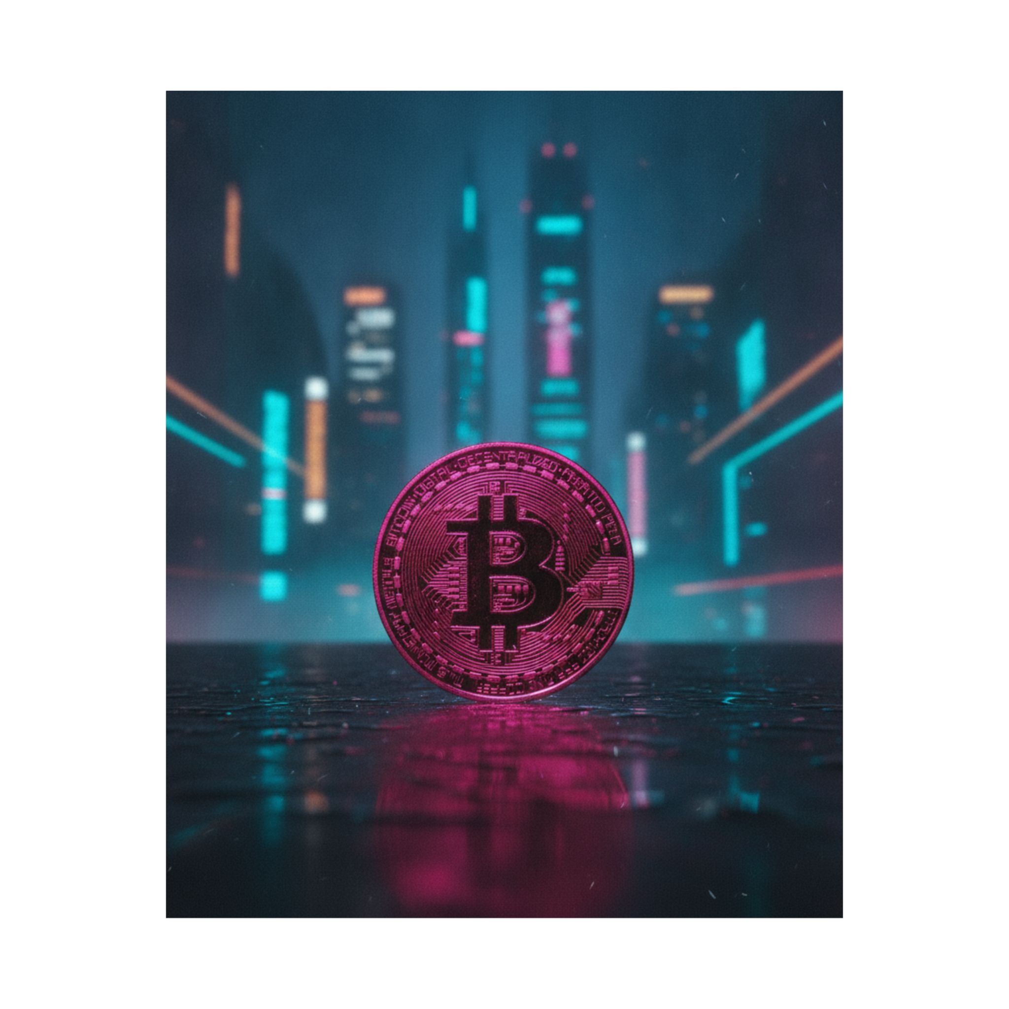 Neon Noir — Coin — Matte Poster
