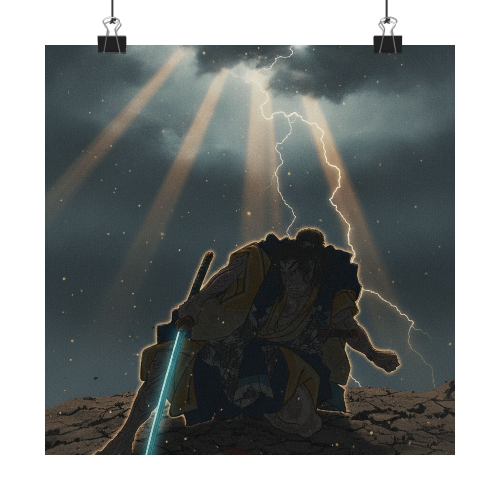 Dramatic Storm — “‘A Molted Cicada Shell’ (Utsusemi): Soga Gorō Tokimune,” From The Series Scenes — Matte Poster