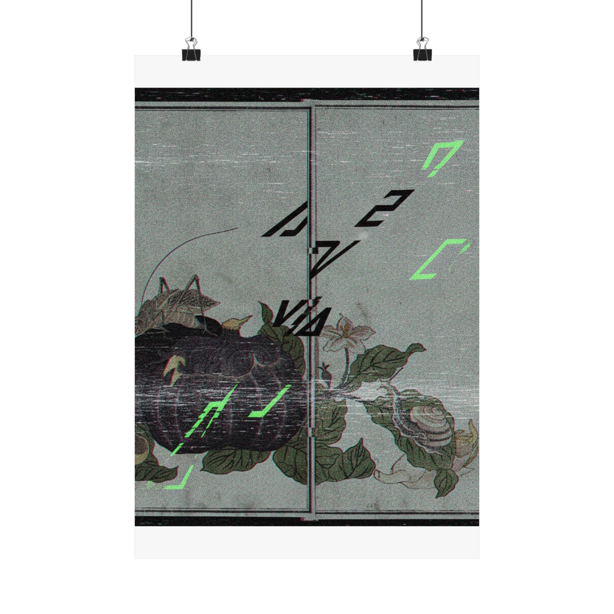 Glitch Culture — Land Snail (Katatsumuri); Giant Katydid (Kutsuwamushi), From The Picture Book Of — Matte Poster