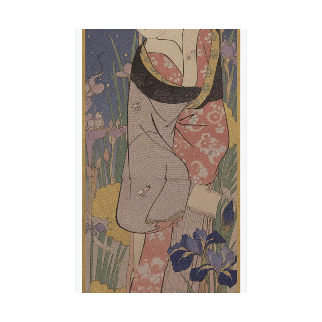 Celestial — Young Lady And Iris Garden — Matte Poster