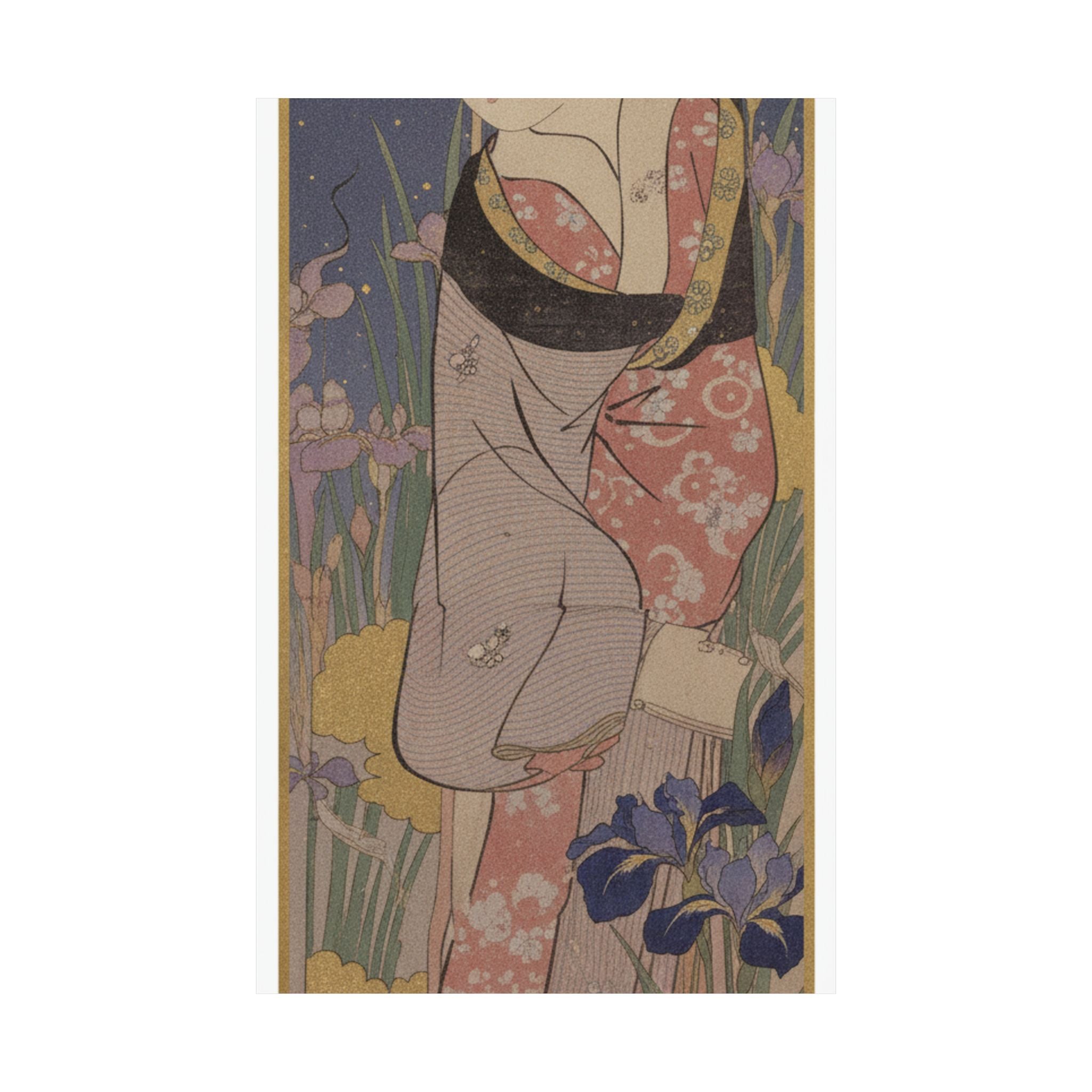 Celestial — Young Lady And Iris Garden — Matte Poster