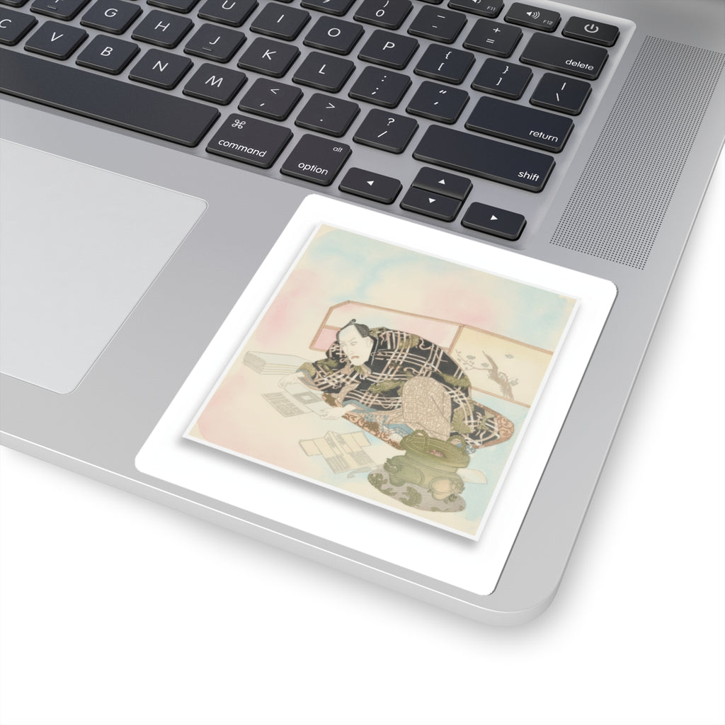 Watercolor — Ichikawa Danjūrō Vii Preparing New Year'S Gifts — Kiss-Cut Sticker