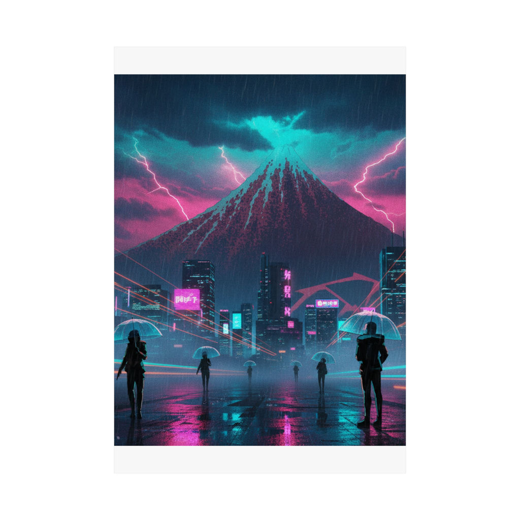 Neon Noir — Storm Below Mount Fuji (Sanka No Haku U), From The Series Thirty-Six Views Of Mo — Matte Poster