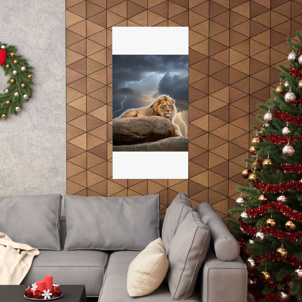 Dramatic Storm — Lion — Matte Poster