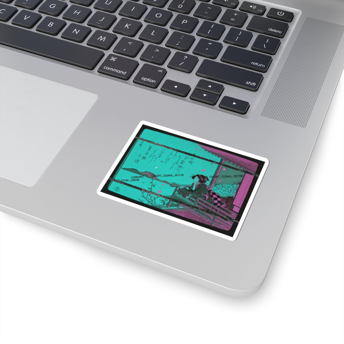 Glitch Culture — Courtesan Leaning On The Railing Of A Veranda — Kiss-Cut Sticker