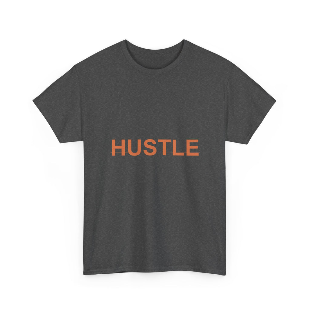 HUSTLE Bold Burnt-Orange Minimal Typography Tee