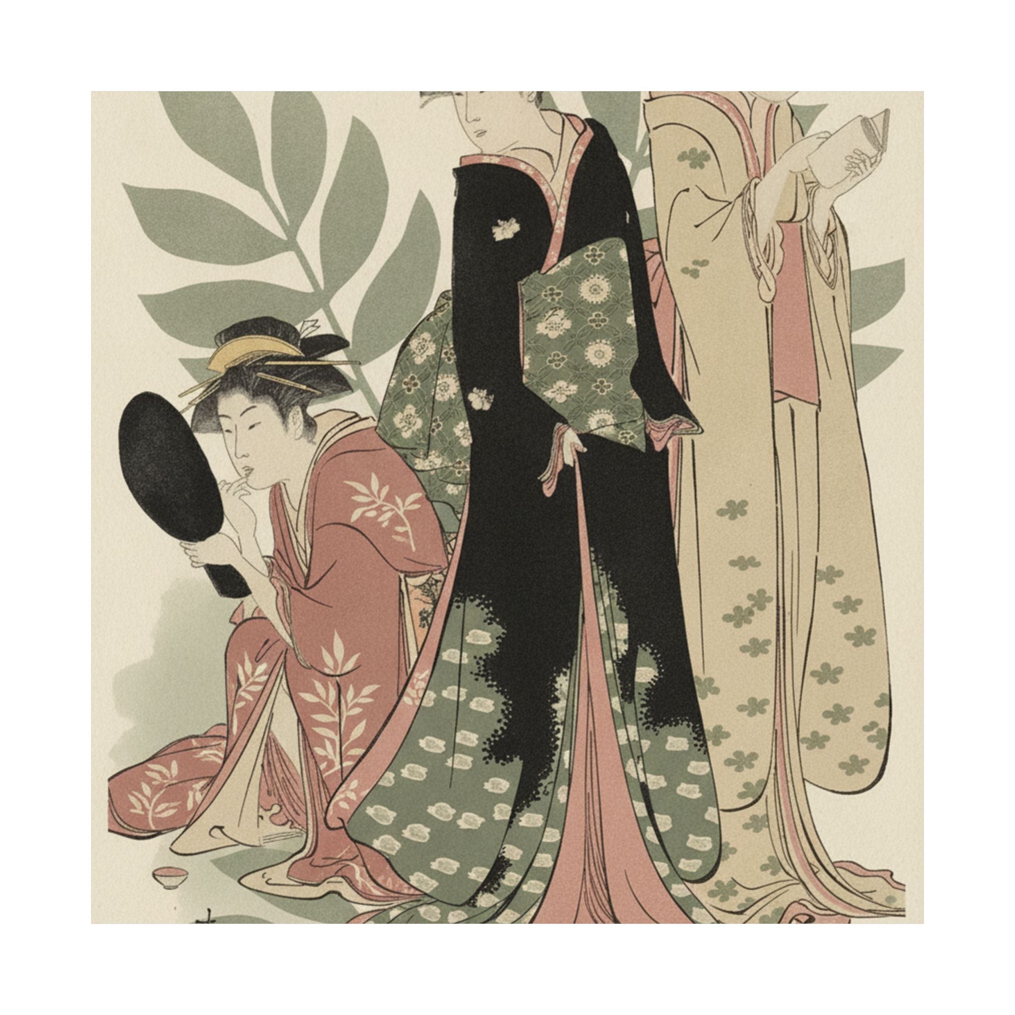 Botanical — Three Geishas Of Tachibana Street In Their Room — Matte Poster