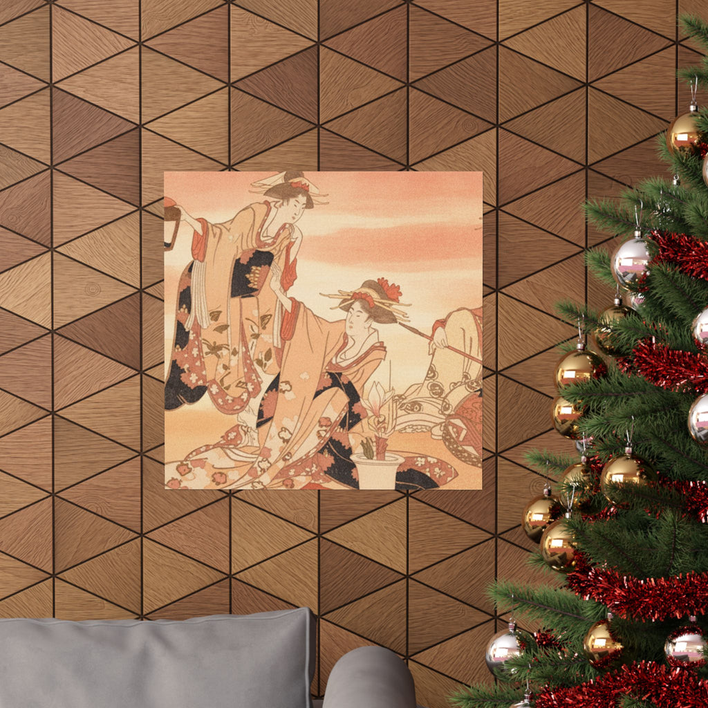 Southern Sunset — Three Young Ladies Visiting Together — Matte Poster