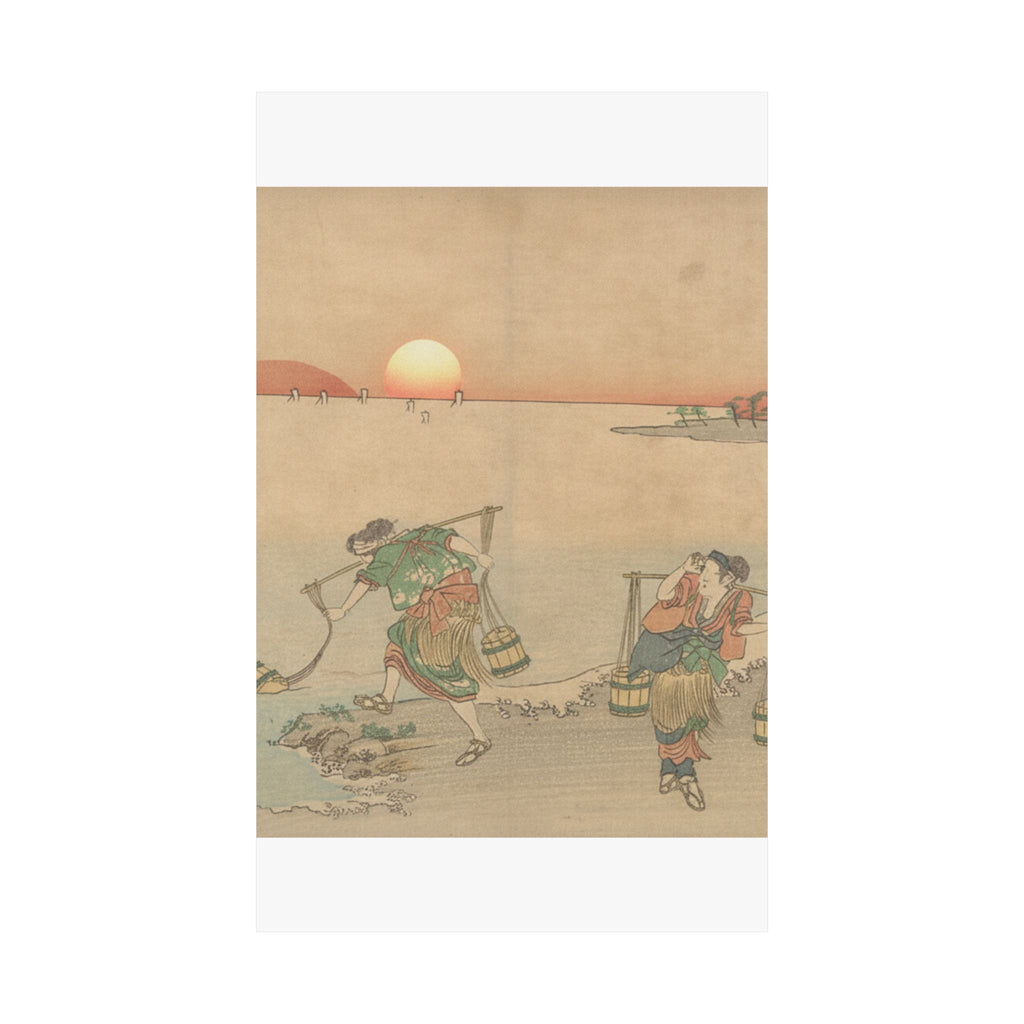 Scenic Nature — Three Water Carriers At The Shore — Matte Poster