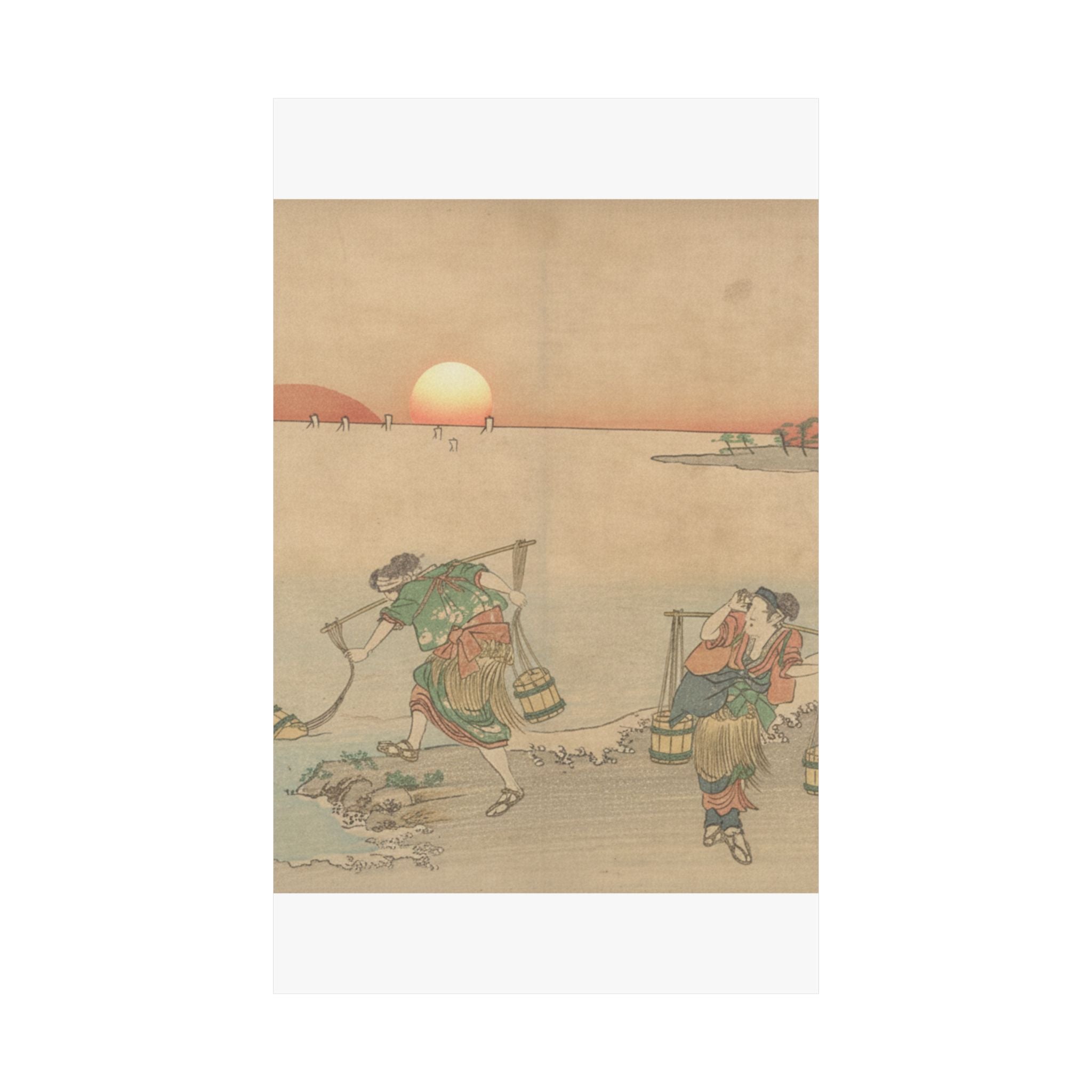 Scenic Nature — Three Water Carriers At The Shore — Matte Poster