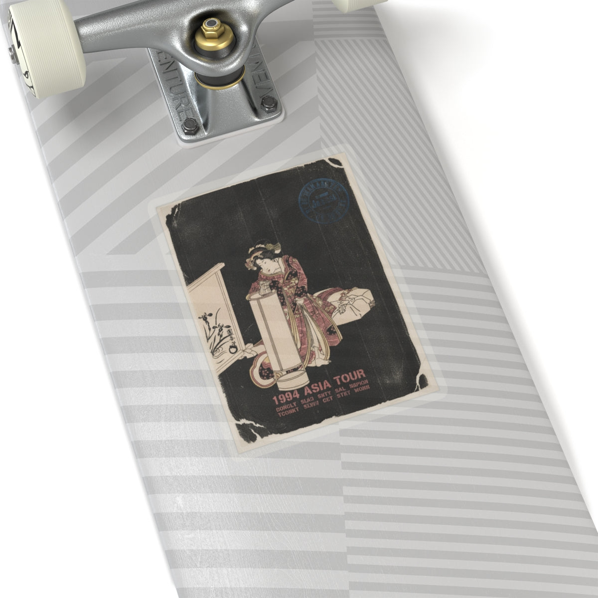 Vintage Bootleg — Young Woman Leaning Over A Tall Lamp — Kiss-Cut Sticker