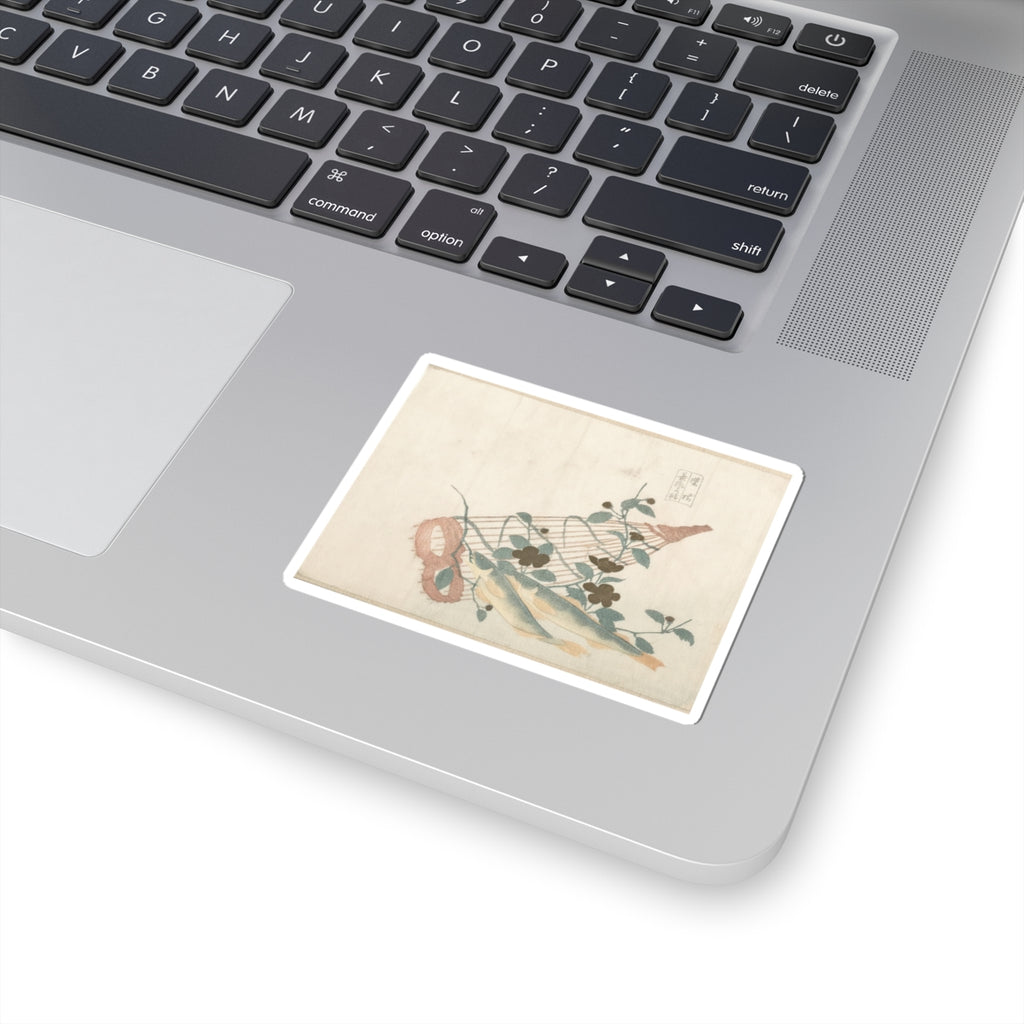 Botanical — Sweet Fishes Of The Nagara River, With Baskets And Flowers — Kiss-Cut Sticker