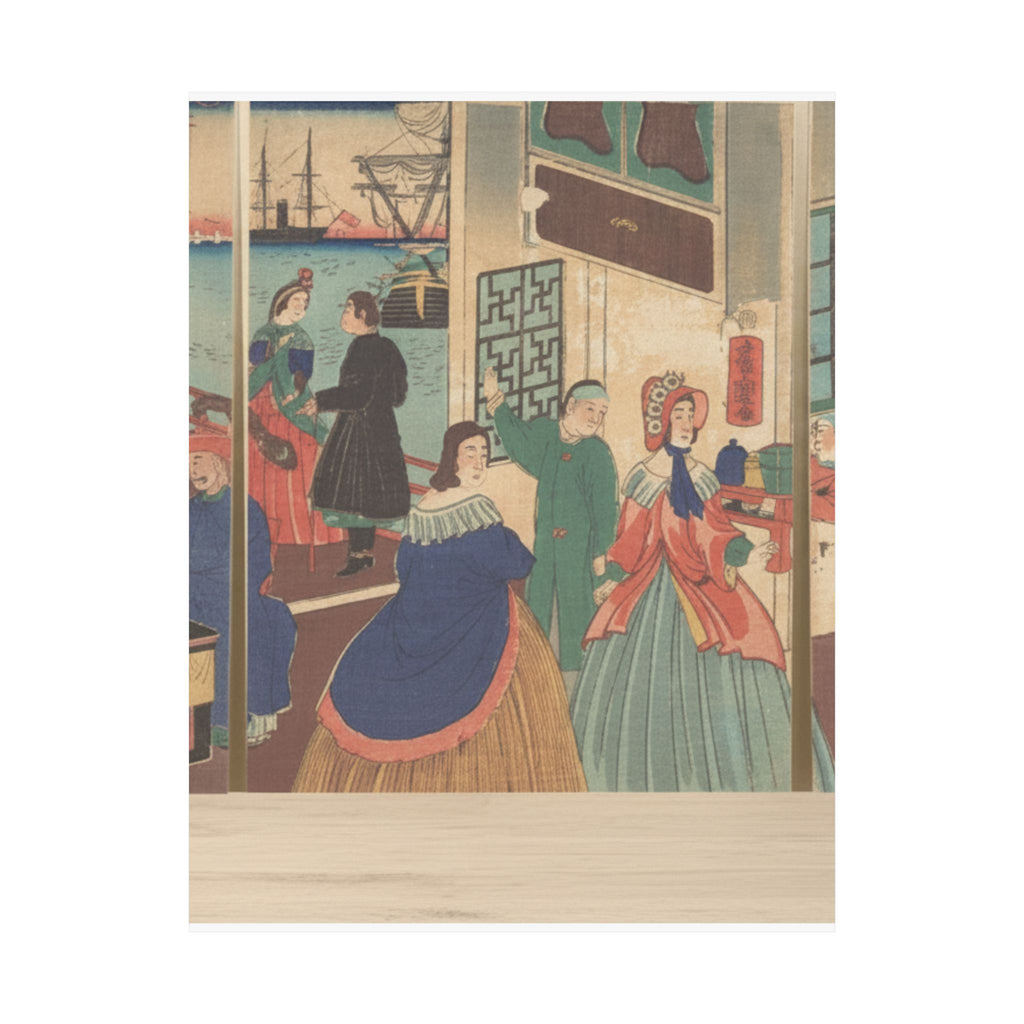 Product Marketing — People Of The Five Nations Drinking And Eating (Gokakoku Jinbutsu Dontaku No Zu) — Matte Poster