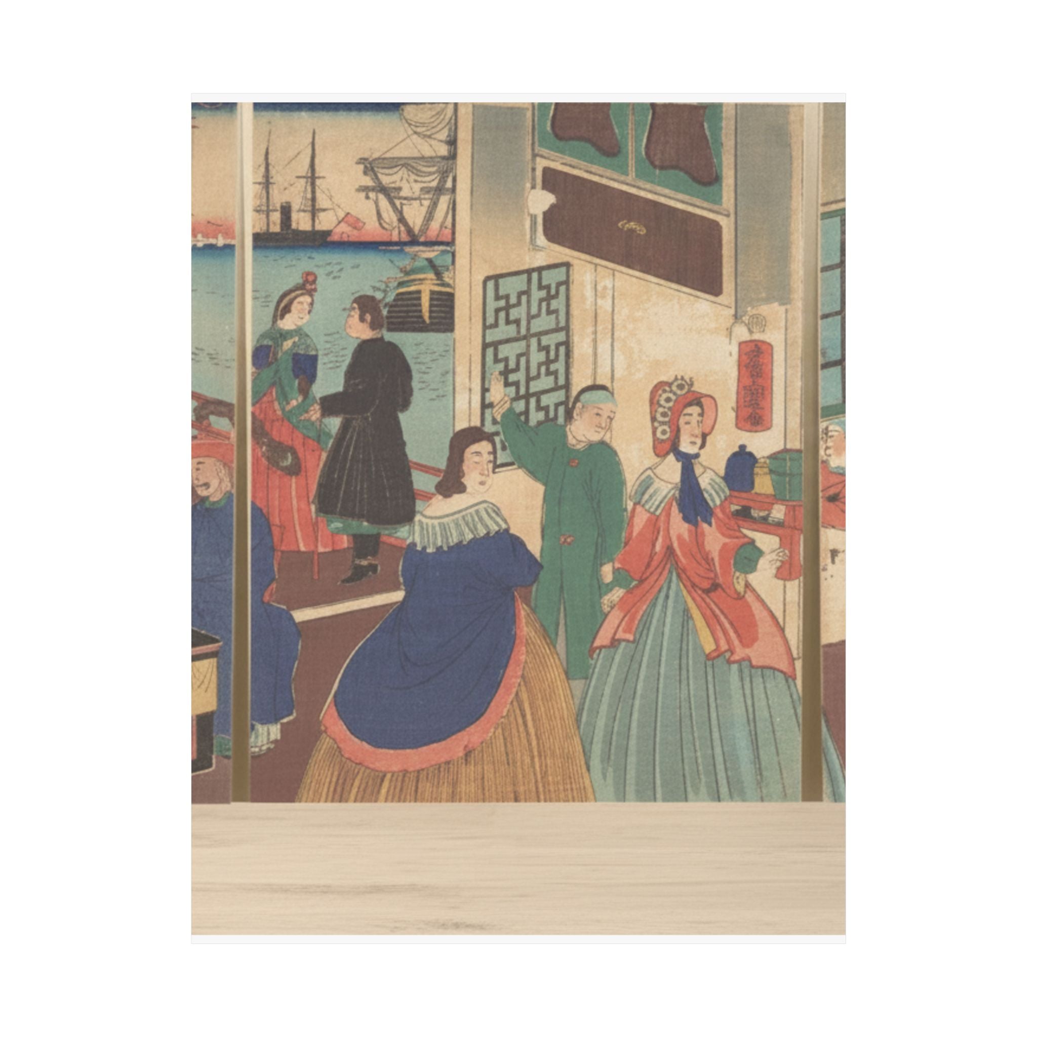 Product Marketing — People Of The Five Nations Drinking And Eating (Gokakoku Jinbutsu Dontaku No Zu) — Matte Poster
