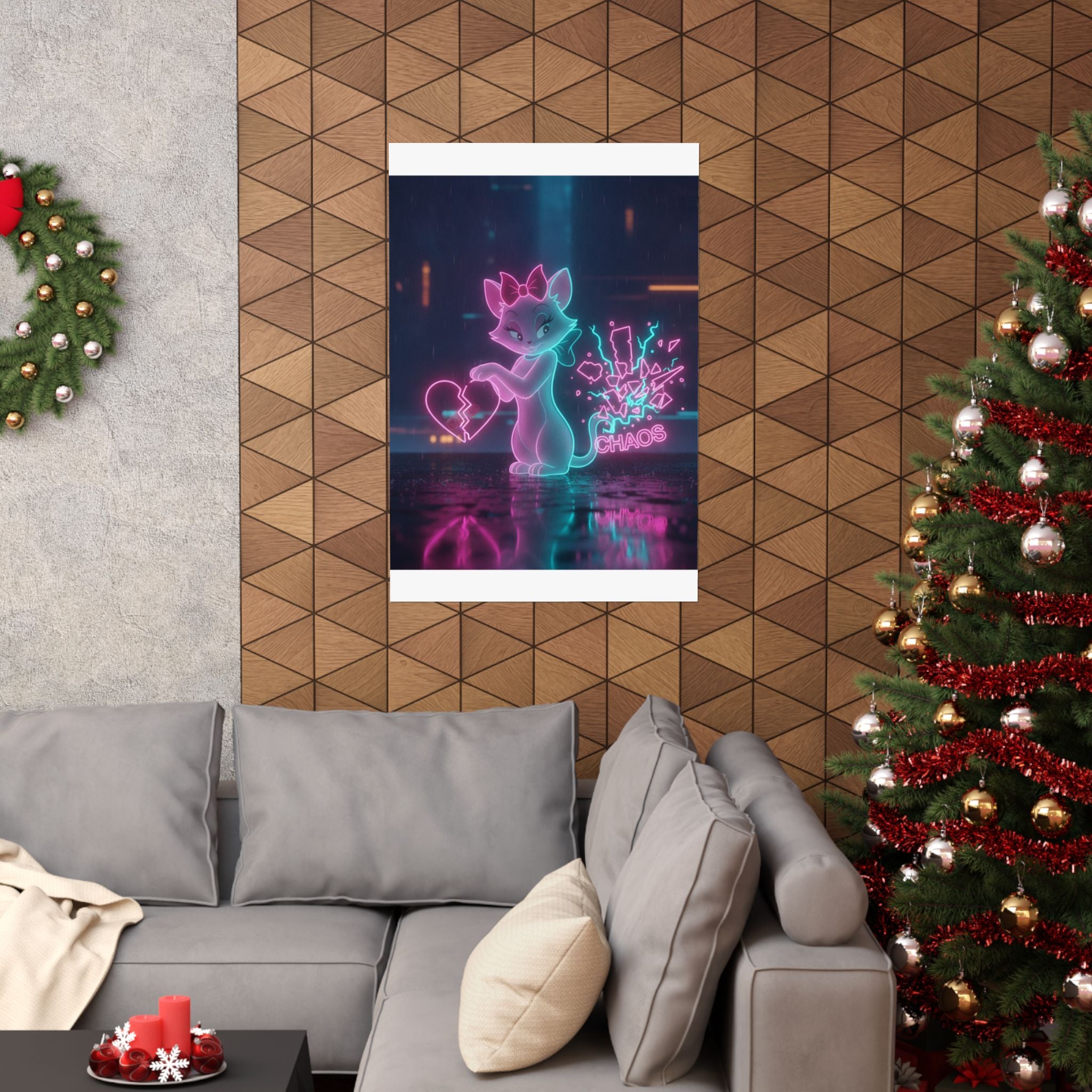 Neon Noir — Cat — Matte Poster