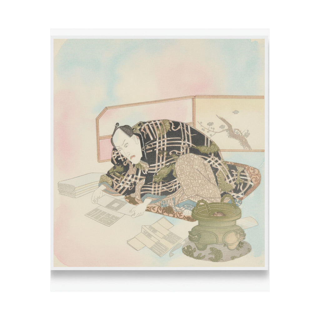 Watercolor — Ichikawa Danjūrō Vii Preparing New Year'S Gifts — Matte Poster