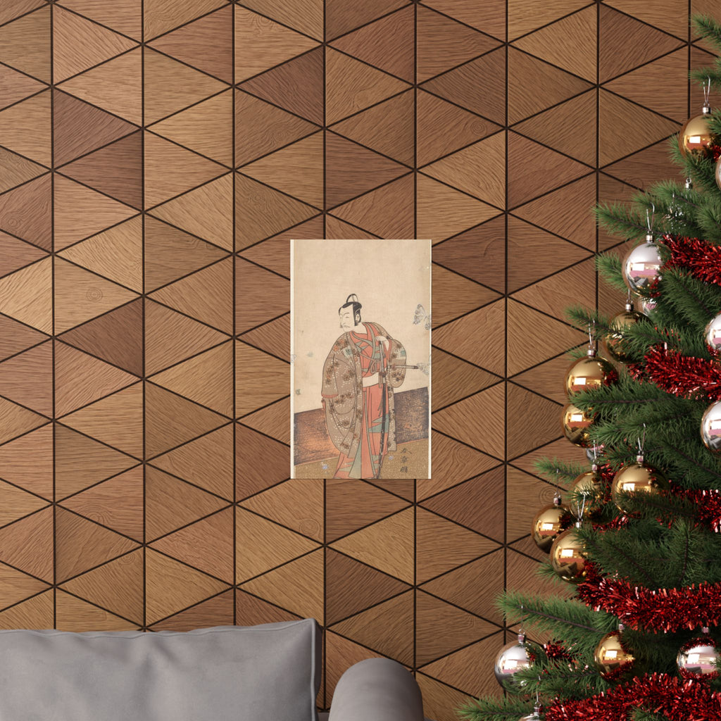 Ecommerce Main — The Actor Ichikawa Danjuro V Standing Inside Of A House And In Front Of An Engaw — Matte Poster