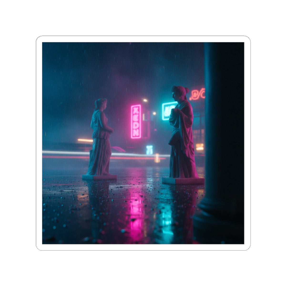 Neon Noir kiss-cut sticker — product view 4