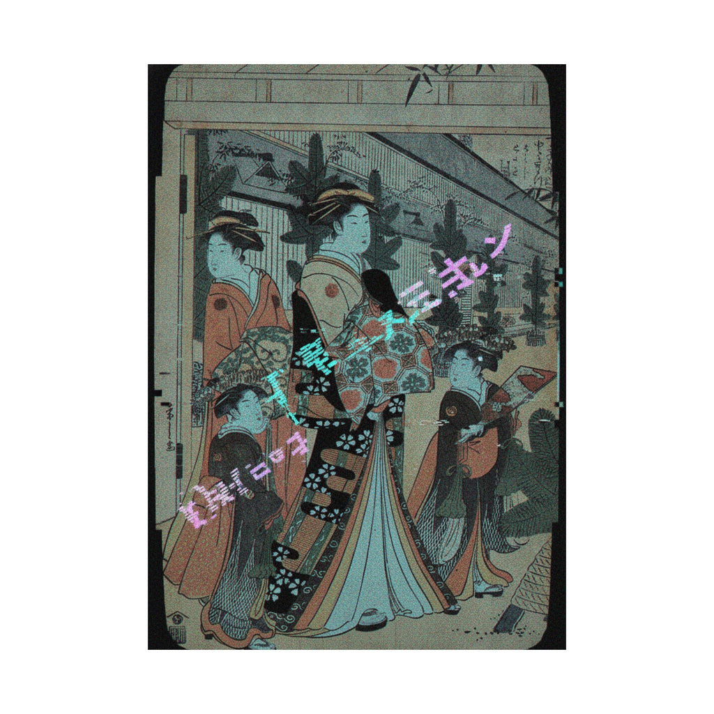 Glitch Culture — Two Oiran With Two Female Attendants In The Yoshiwara — Matte Poster
