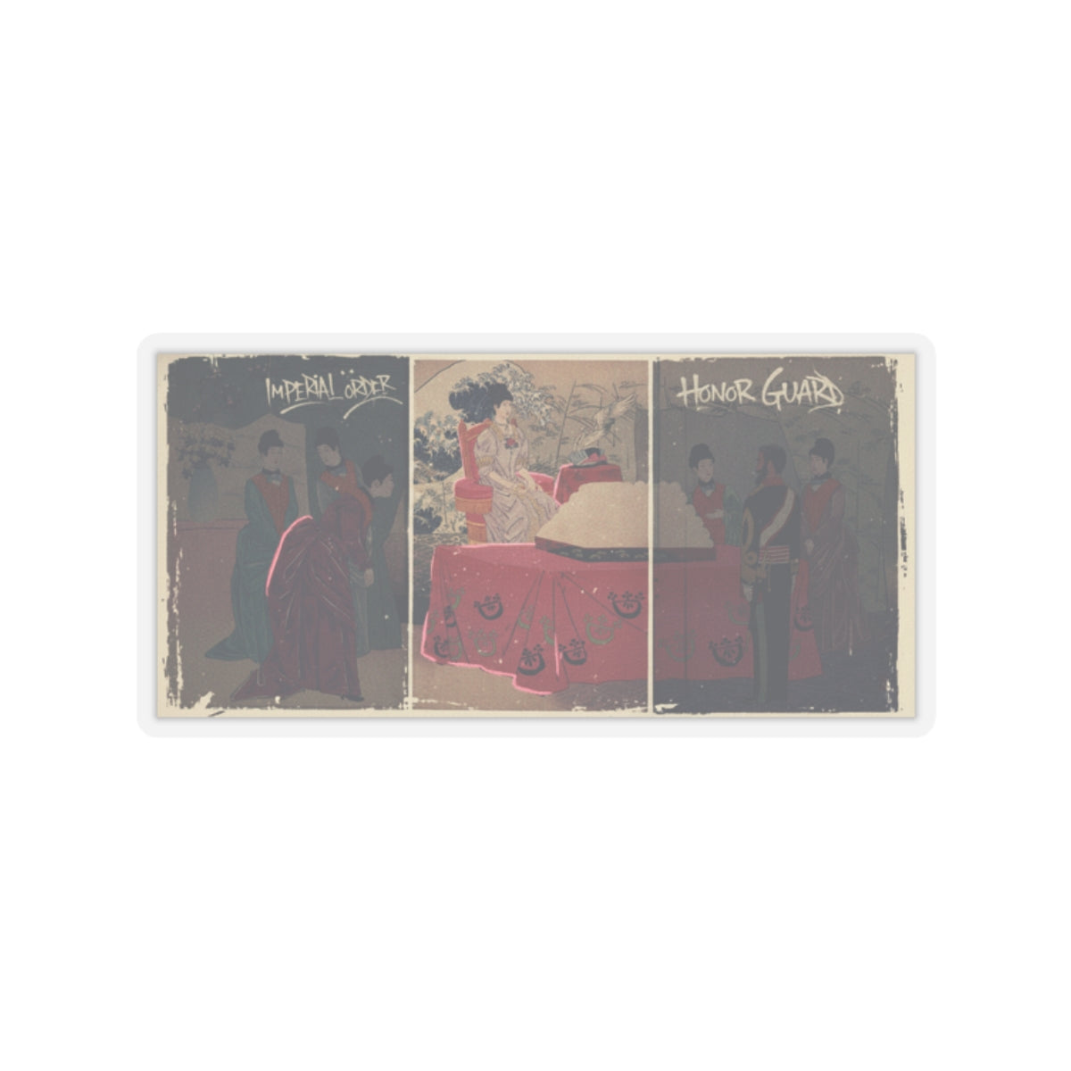 Japanese Street — Illustration Of The  Empress Visiting The General Staff Headquarters [To Present — Kiss-Cut Sticker