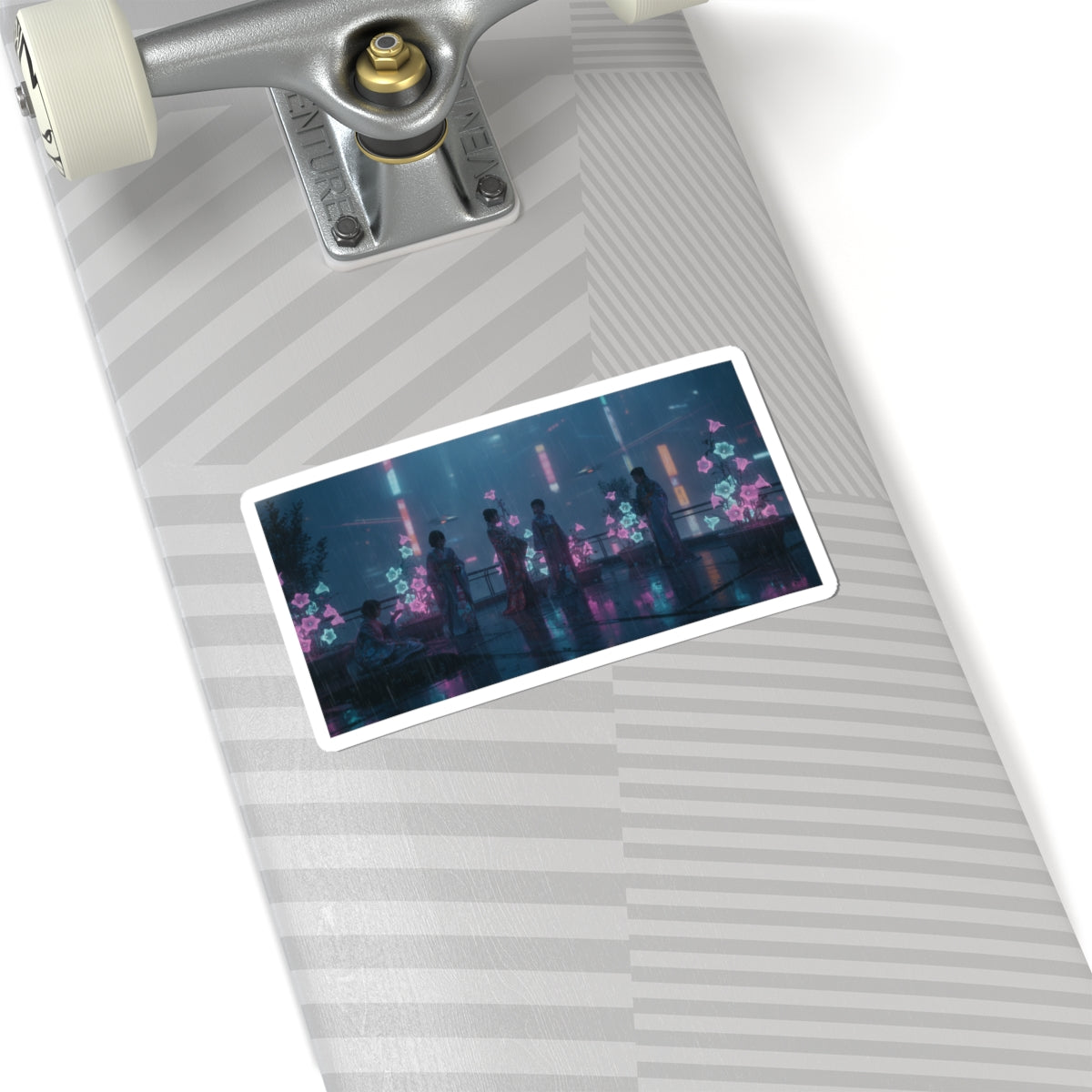 Neon Noir — Bellflowers (Asagao), From The Series Genji In Fashionable Modern Guise (Fūryū Y — Kiss-Cut Sticker