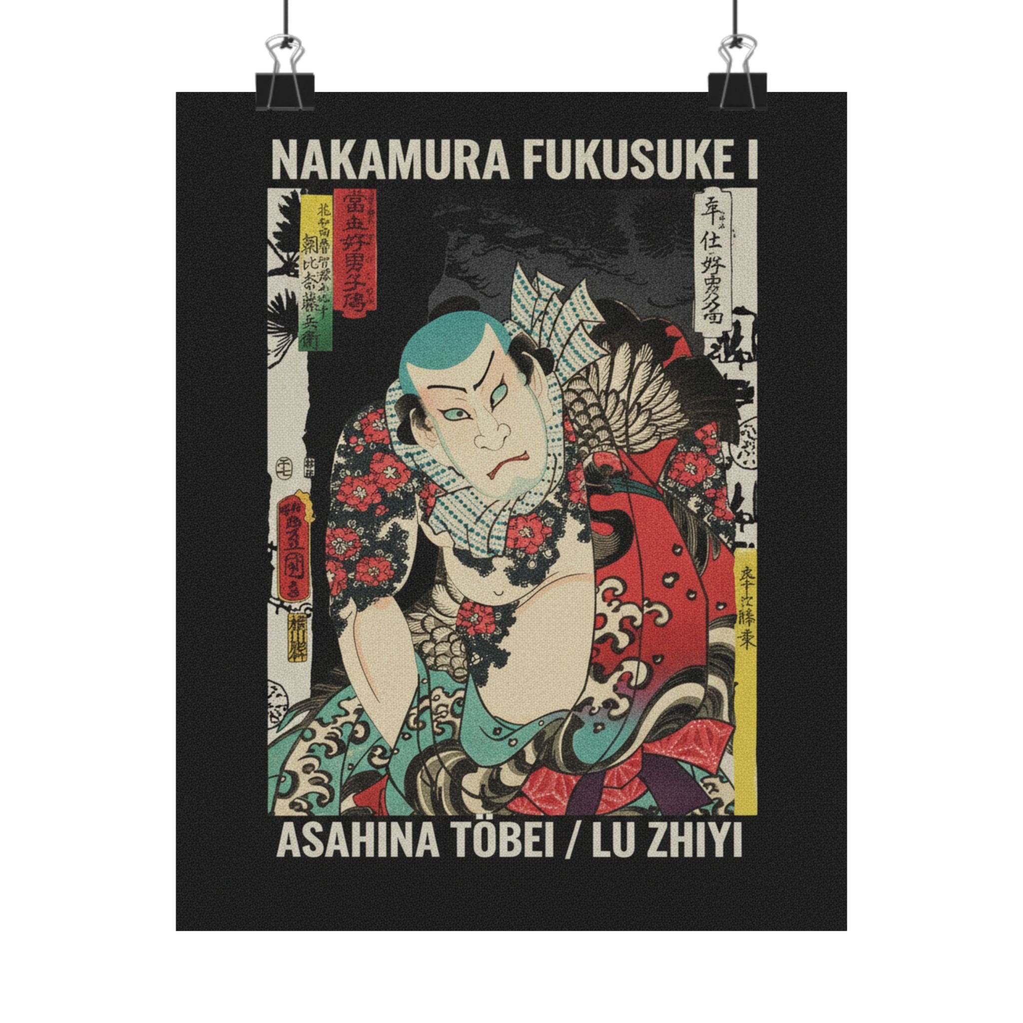 Streetwear Collage — The Actor Nakamura Fukusuke I As Asahina Tōbei, Likened To Lu Zhishen The Tattoo — Matte Poster