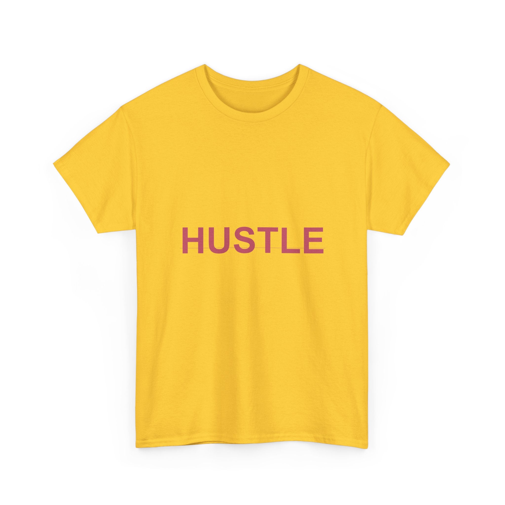 HUSTLE Bold Crimson Minimal Typography Graphic Tee