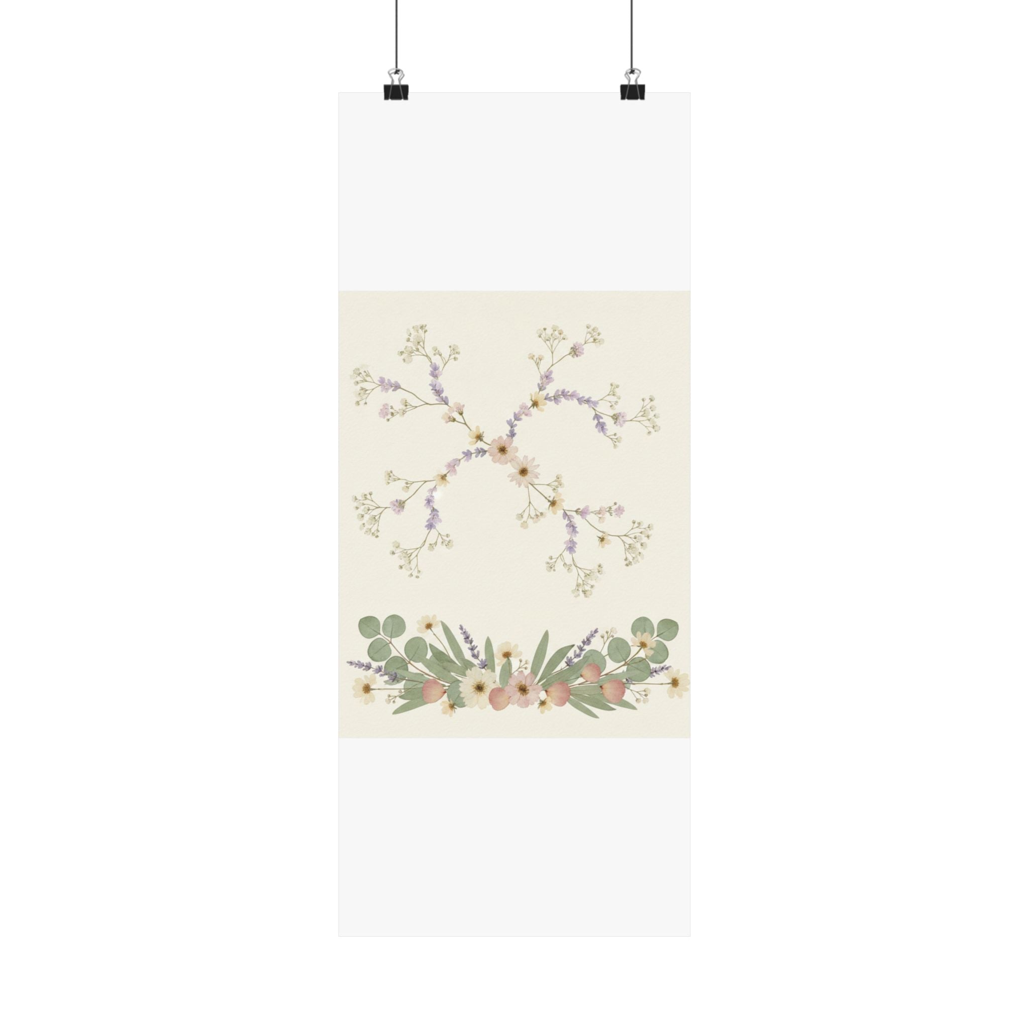 Pressed Lavender & Eucalyptus Garland Matte Poster