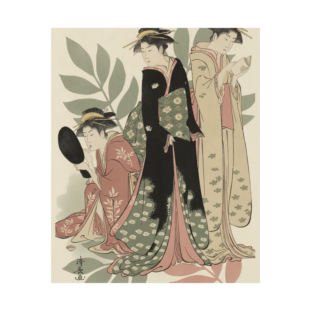 Botanical — Three Geishas Of Tachibana Street In Their Room — Matte Poster