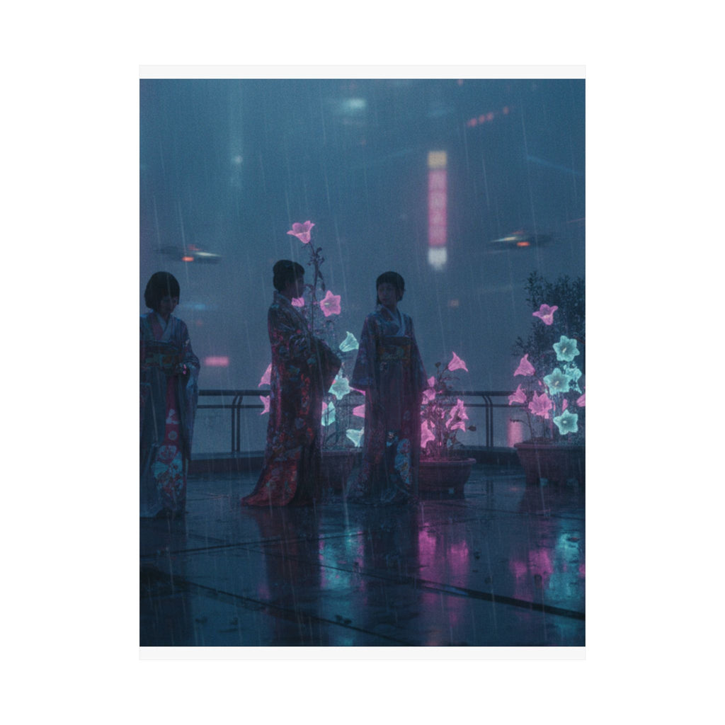 Neon Noir — Bellflowers (Asagao), From The Series Genji In Fashionable Modern Guise (Fūryū Y — Matte Poster