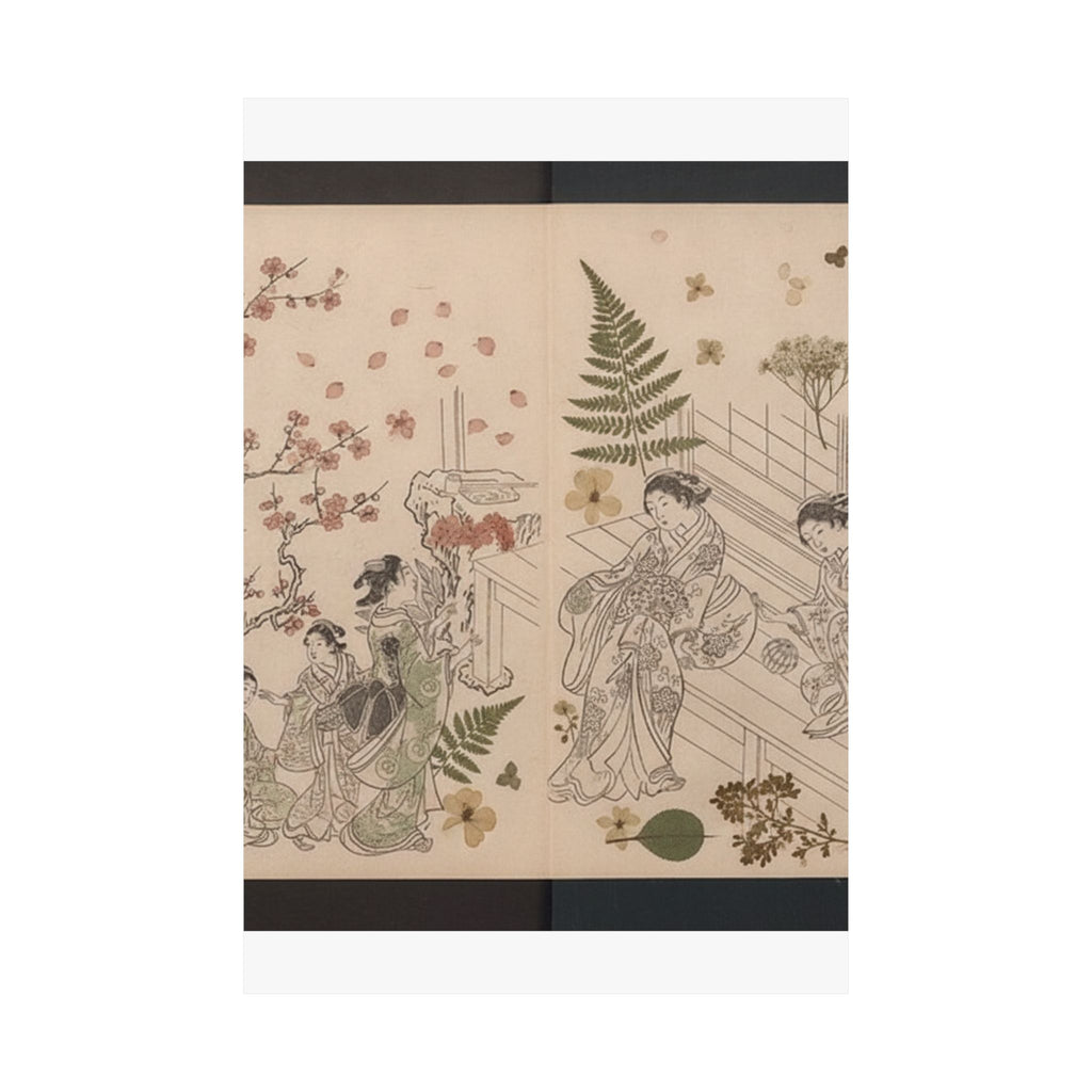 Botanical — True Reflections On The Life And Manners Of A Woman (Ehon Masukagami) 絵本十寸鏡 — Matte Poster