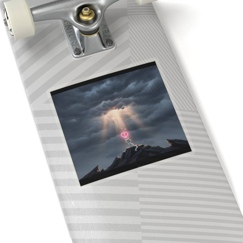 Dramatic Storm — Cat — Kiss-Cut Sticker