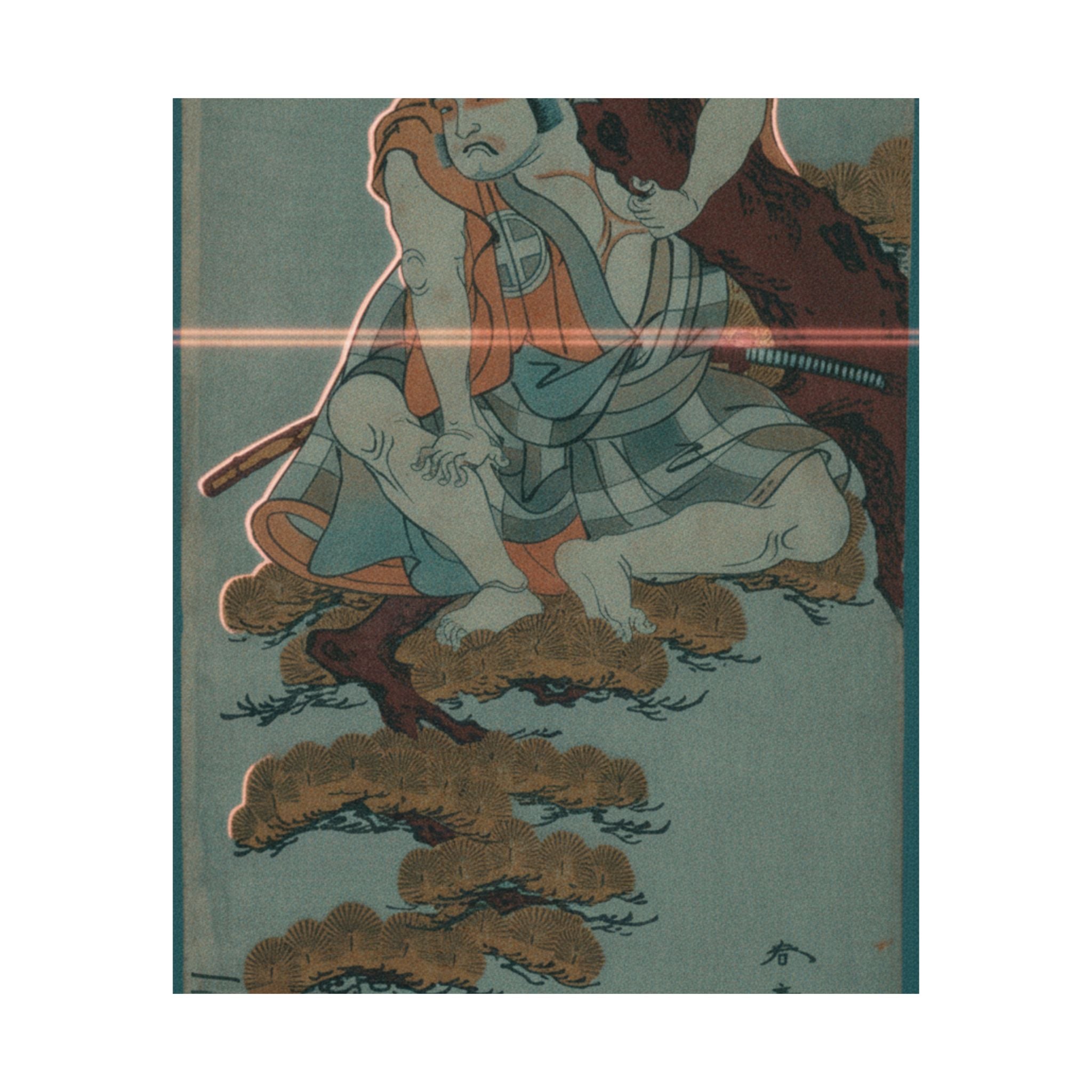 Cinematic — The Actor Otani Hiroemon Iii Watching From The Branches Of A Pine Tree Overhangi — Matte Poster