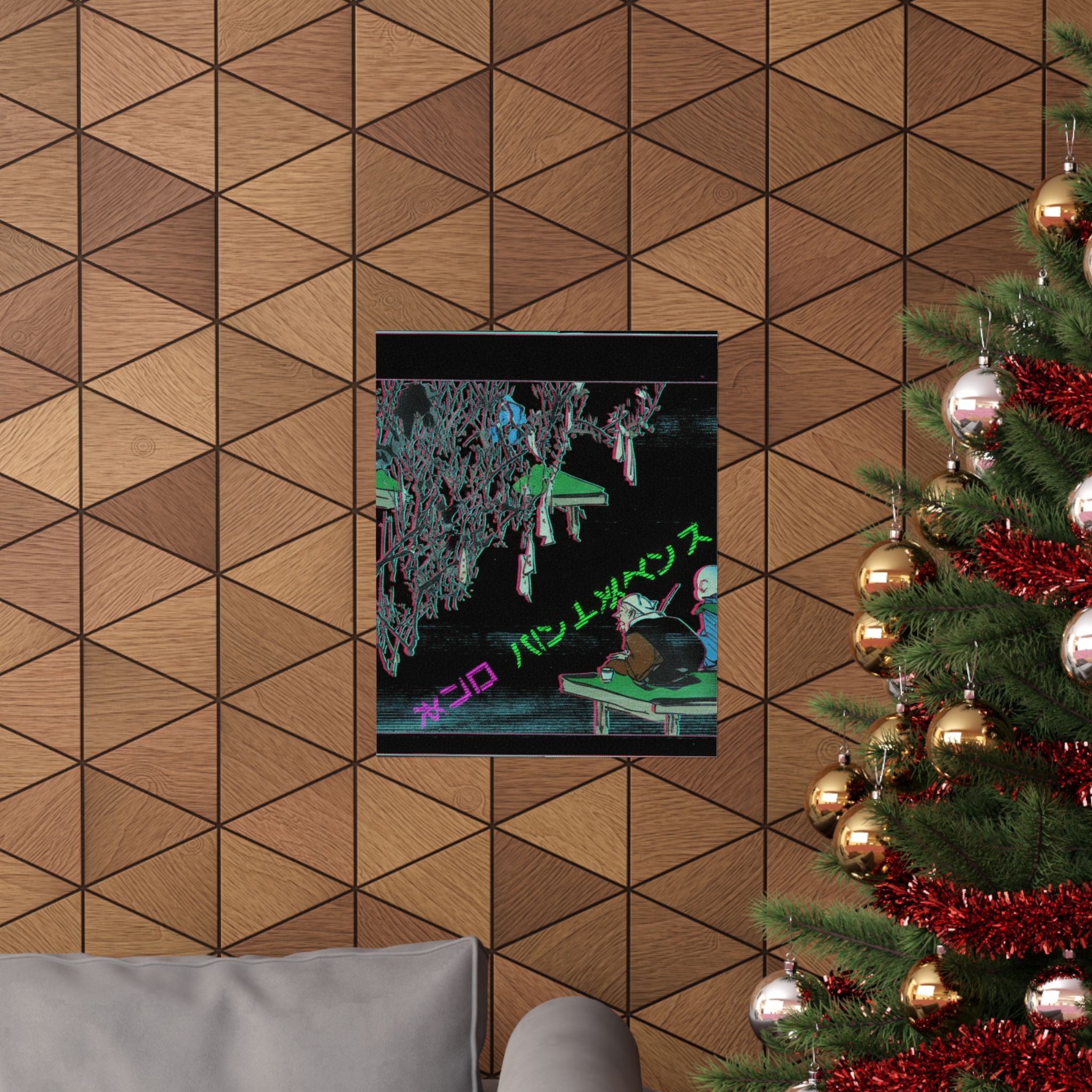 Glitch Culture — Two Pilgrims Gazing At A Tree Festooned With Prayers — Matte Poster