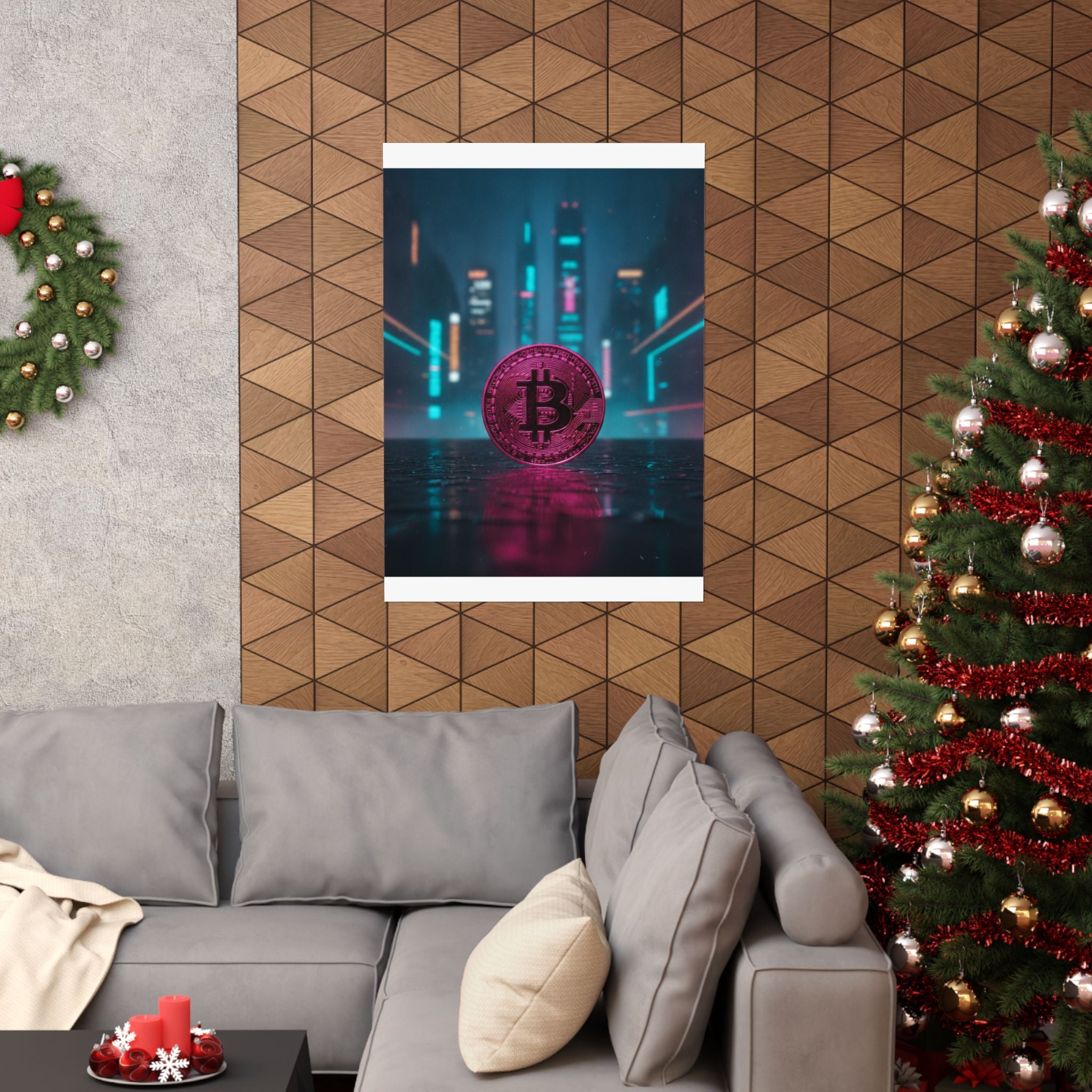 Neon Noir — Coin — Matte Poster